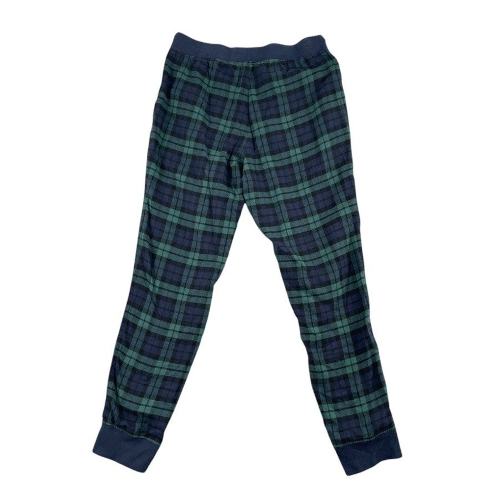 UGG Plaid Flannel Pajama Sleepwear Pants Adult L‎ Green Blue Pockets Drawstring